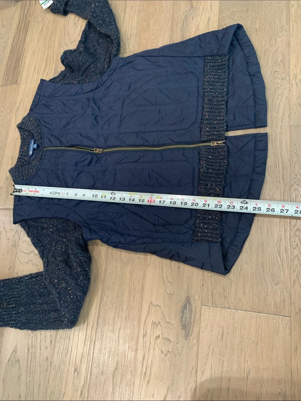 NWT Democracy Mixed-Media Stand Collar Quilted Vest/Jacket Size Large - Picture 10 of 13